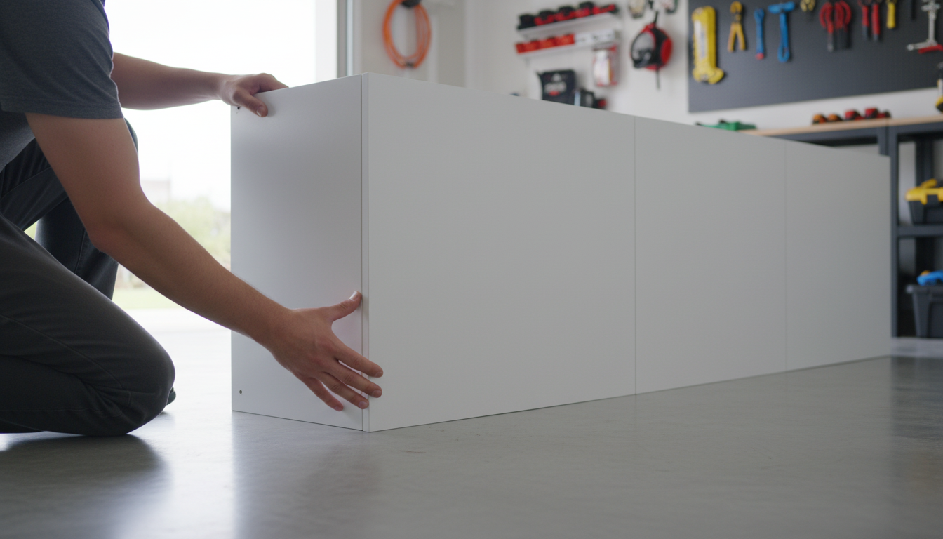 Close-up of the Klovo connector system — panels pressing together